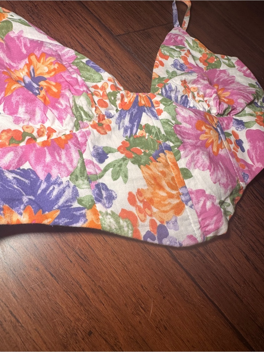 Princess Polly Floral Corset Style Crop Top Adjustable Straps US Size 4 - Picture 4 of 12